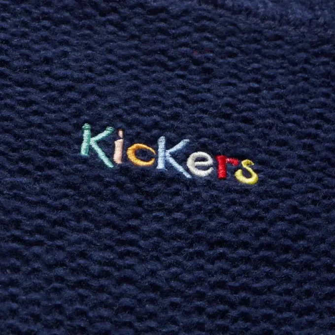 Kickers-Strickpullover für Damen mit U-Boot-Ausschnitt und weiten Ärmeln, marineblau Kickers-Strickpullover für Damen mit U-Boot-Ausschnitt und weiten Ärmeln, marineblau
