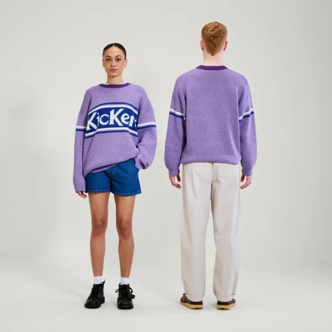 Kickers Unisex-Pullover für Erwachsene mit Brustlogo, lila Kickers Unisex-Pullover für Erwachsene mit Brustlogo, lila