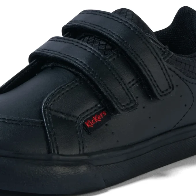 Kleinkind-Jungen Tovni Twin Vel Leder Schwarz