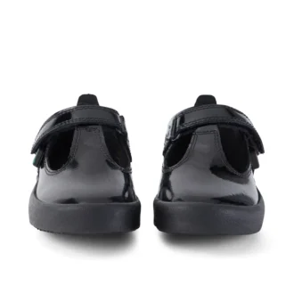 Kleinkind-Mädchen Kariko T-Strap Lackleder Schwarz