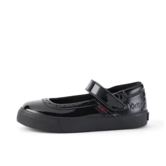 Kleinkind-Mädchen Tovni Brogue MJ Lackleder Schwarz