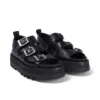 Knox Lo Buckle Ledersandale für Damen, schwarz Knox Lo Buckle Ledersandale für Damen, schwarz