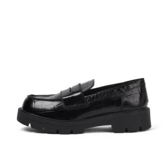 Kori Loafer Croc Leder Schwarz für Damen