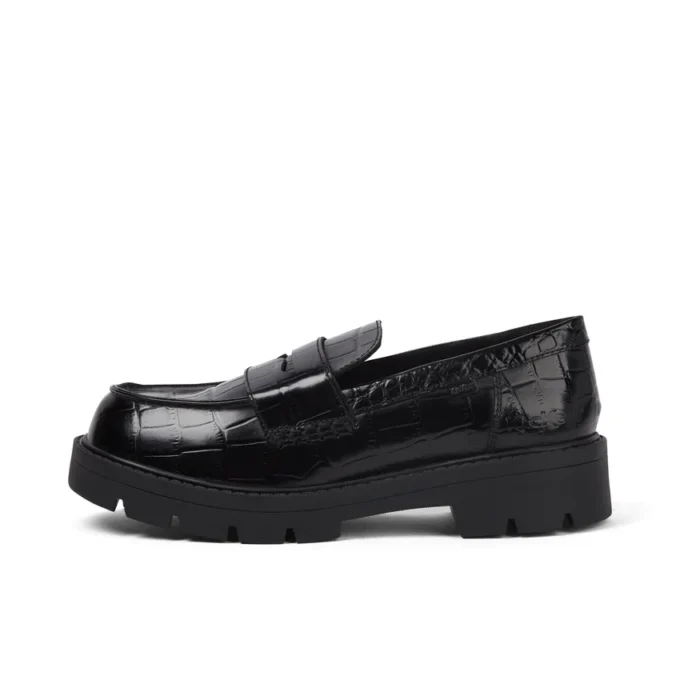 Kori Loafer Croc Leder Schwarz für Damen