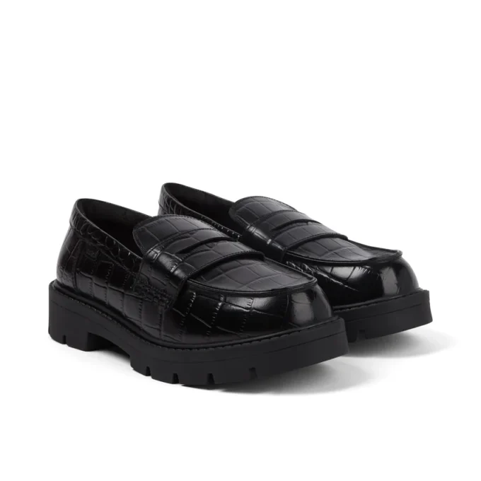 Kori Loafer Croc Leder Schwarz für Damen
