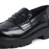 Kori Loafer für Damen, Leder, schwarz, mit Nieten
