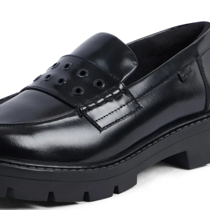 Kori Loafer für Damen, Leder, schwarz, mit Nieten