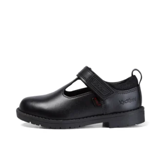 Lachly T-Bar Leder Schwarz für kleine Mädchen