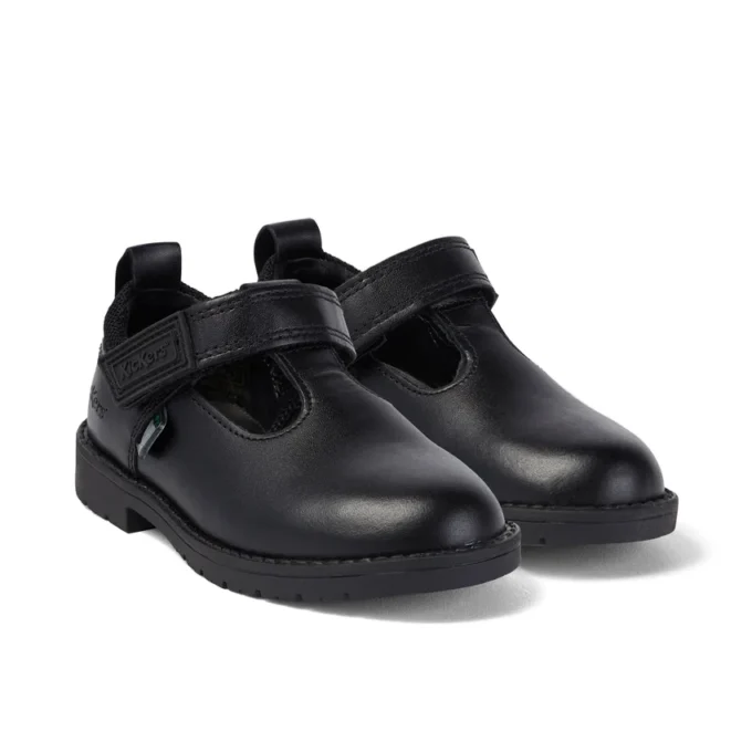 Lachly T-Bar Leder Schwarz für kleine Mädchen Lachly T-Bar Leder Schwarz für kleine Mädchen