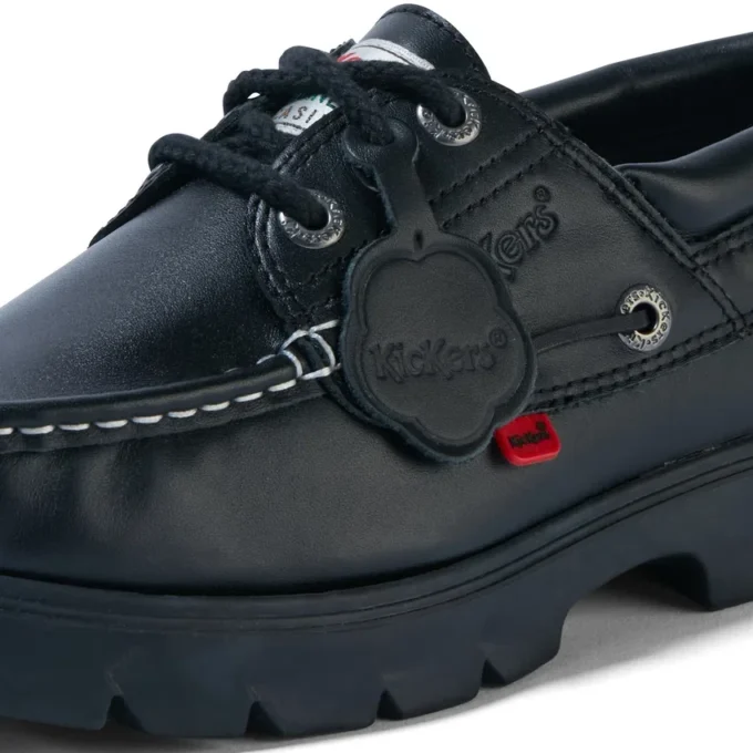 Lennon-Bootsschuh für Erwachsene, Unisex, Leder, Schwarz Lennon-Bootsschuh für Erwachsene, Unisex, Leder, Schwarz