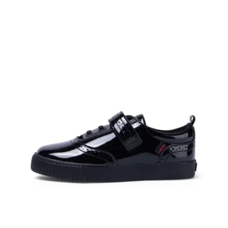 Tovni Brogue-Schuh für Mädchen aus schwarzem Lackleder