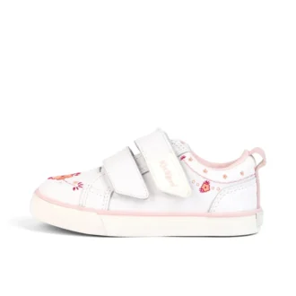 Tovni Twin Happy Sneakers für Mädchen im Kleinkindalter, Leder, Weiß