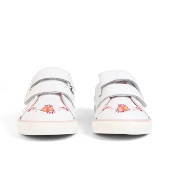 Tovni Twin Happy Sneakers für Mädchen im Kleinkindalter, Leder, Weiß