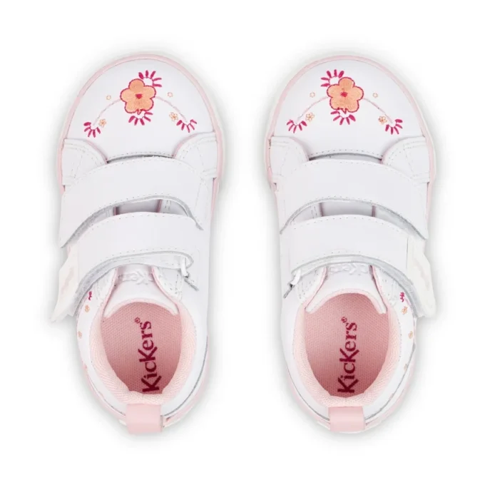 Tovni Twin Happy Sneakers für Mädchen im Kleinkindalter, Leder, Weiß Tovni Twin Happy Sneakers für Mädchen im Kleinkindalter, Leder, Weiß