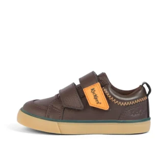 Tovni Twin ZigZag Sneaker für Jungen im Kleinkindalter, Leder, braun