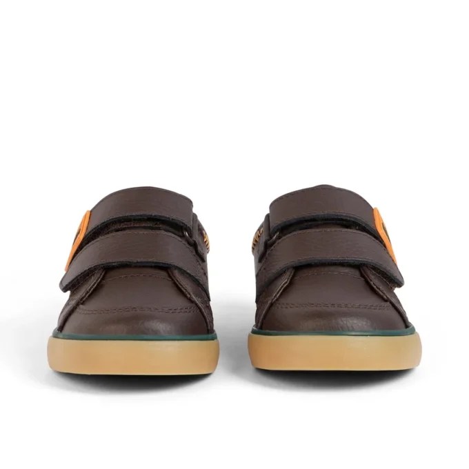 Tovni Twin ZigZag Sneaker für Jungen im Kleinkindalter, Leder, braun