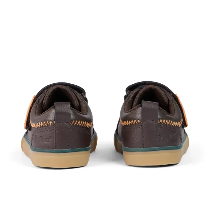 Tovni Twin ZigZag Sneaker für Jungen im Kleinkindalter, Leder, braun