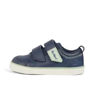 Tovni Twin ZigZag Sneaker für Jungen, Leder, Marineblau