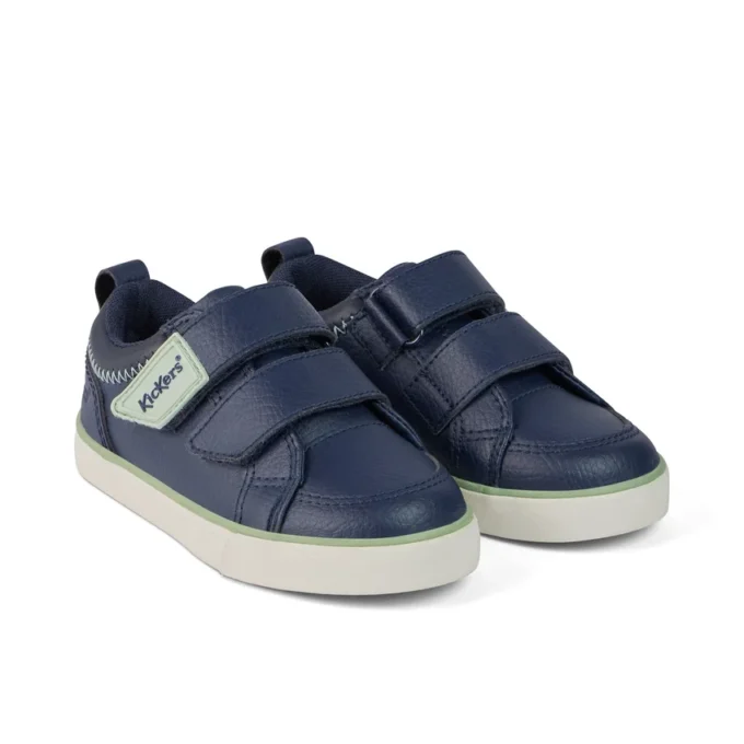 Tovni Twin ZigZag Sneaker für Jungen, Leder, Marineblau