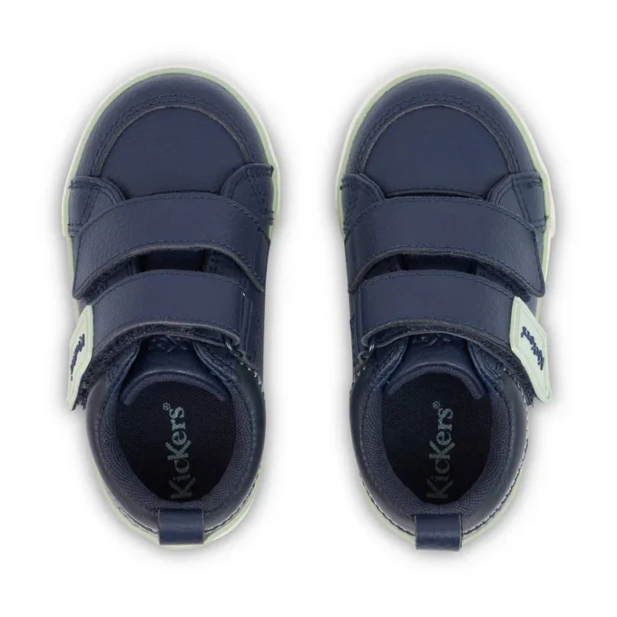 Tovni Twin ZigZag Sneaker für Jungen, Leder, Marineblau