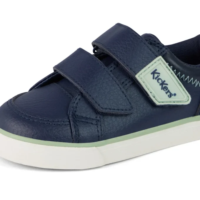 Tovni Twin ZigZag Sneaker für Jungen, Leder, Marineblau