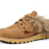 Unisex-Kick Mule-Pantolette für Erwachsene mit Fellbesatz, Mains, hellbraun Unisex-Kick Mule-Pantolette für Erwachsene mit Fellbesatz, Mains, hellbraun