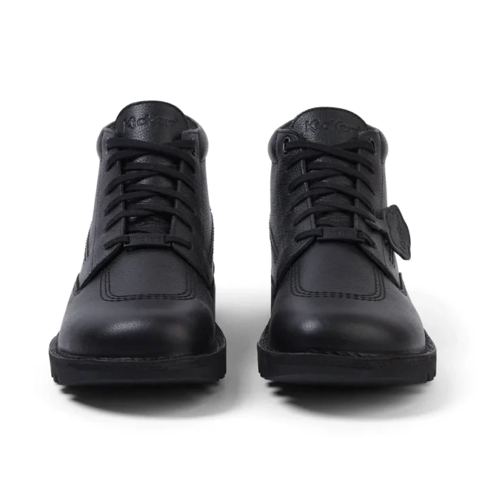 Unisex-Kick-Stiefel für Erwachsene aus Tumbled-Leder, schwarz