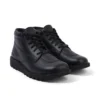 Unisex-Kick-Stiefel für Erwachsene aus Tumbled-Leder, schwarz