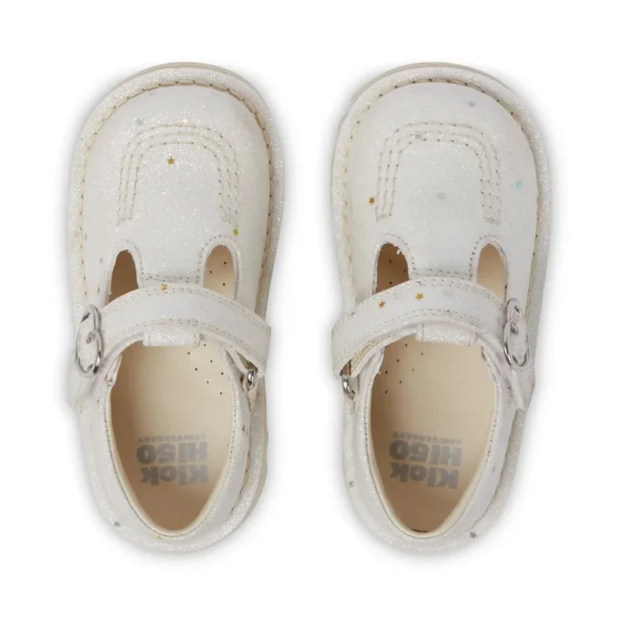 Unisex-Kick T-Bar-Glitzerschuhe für Kleinkinder, weiß Unisex-Kick T-Bar-Glitzerschuhe für Kleinkinder, weiß
