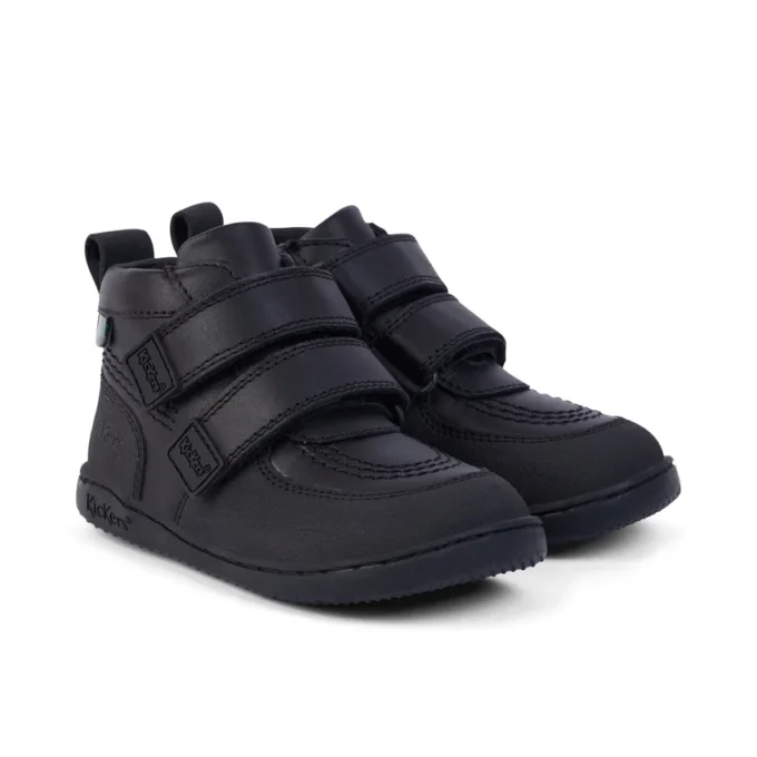Unisex-Kinderstiefel Playflex Hi Vel Leder Schwarz Unisex-Kinderstiefel Playflex Hi Vel Leder Schwarz