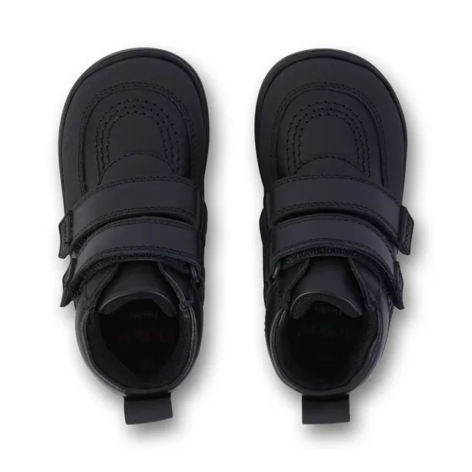 Unisex-Kinderstiefel Playflex Hi Vel Leder Schwarz Unisex-Kinderstiefel Playflex Hi Vel Leder Schwarz