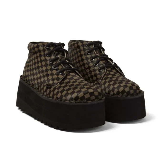 Unisex-Stiefel für Erwachsene Kick Hi Platform Leder Schwarz/Khaki Unisex-Stiefel für Erwachsene Kick Hi Platform Leder Schwarz/Khaki